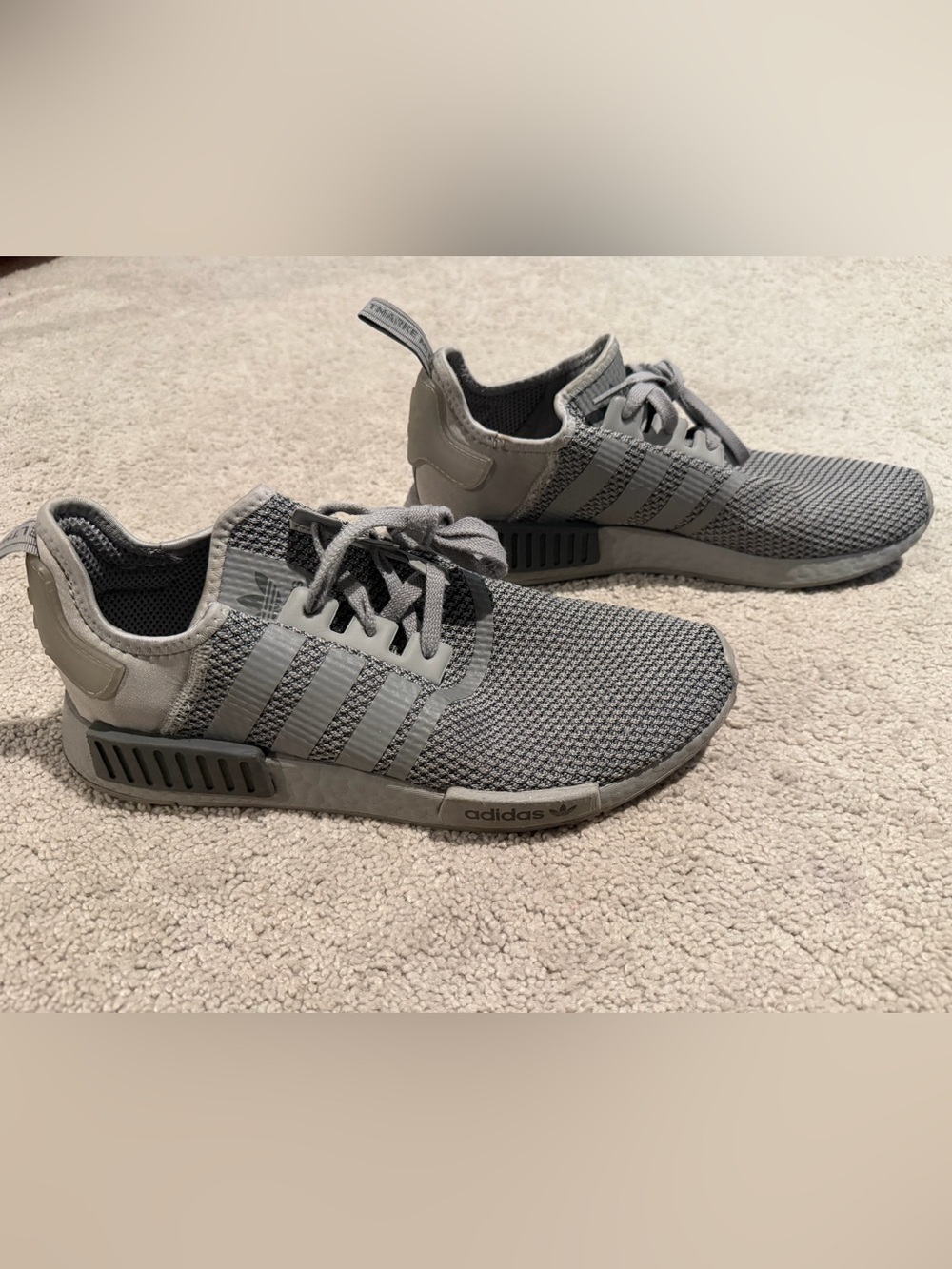adidas Grey Knit Casual Running Shoes